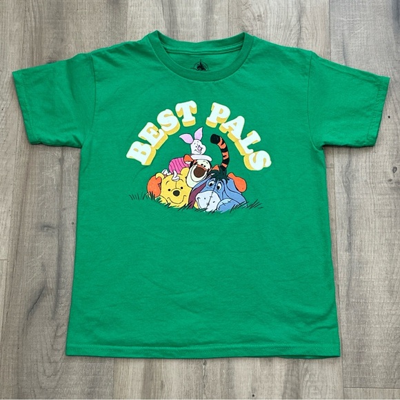 disney parks green winnie the pooh and friends “best pals” kids shirt Size Small - Picture 1 of 4
